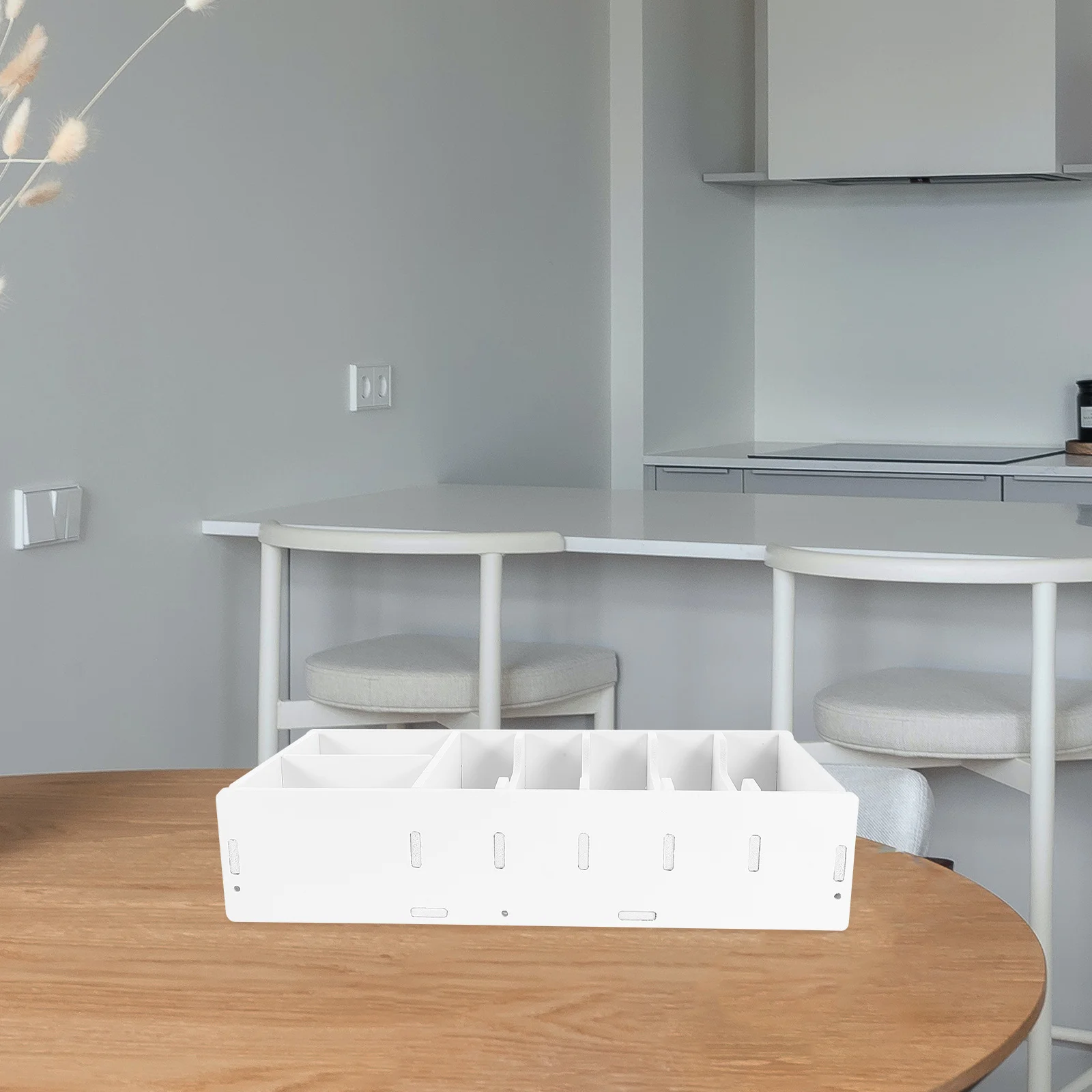 

Desktop Coin and Bill Organizer with Multiple Compartments Large Capacity Cash Storage Box for Office Desk Currency Till Money