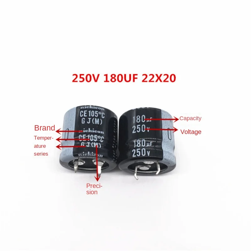 Nippon Chemi-Con Electrolytic Capacitor 180UF 250V 22X20mm 105℃ Electronic Component