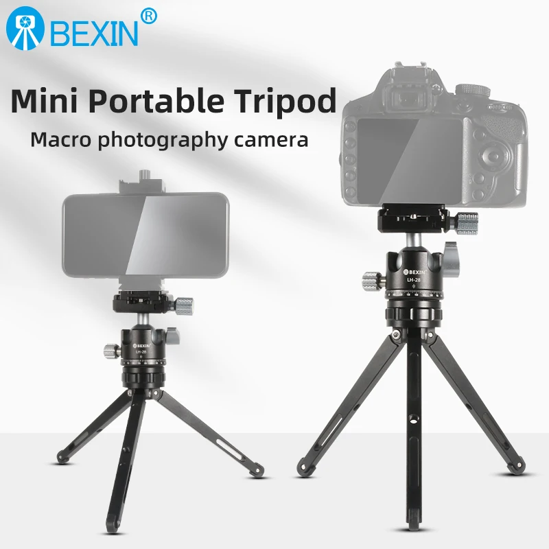 BEXIN Mini Ball Head With 1/4 Screw for Aluminum Alloy Camera Phone Speedlite MS22 Tripod Selfie Stick Foldable and Lightweight