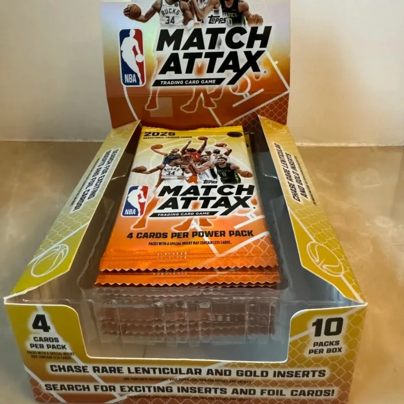 Topps 2025 Oficial Auténtico NBA Baloncesto Match Attax Juego de Cartas Coleccionables Battle Booster Pack Tarjetas Coleccionables para Coleccionistas