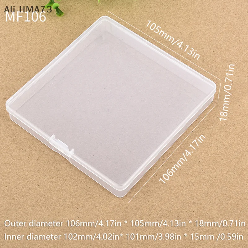 

Mini Plastic Box Square Transparent Packing Box Dustproof Durable ID Card Parts Storage Box