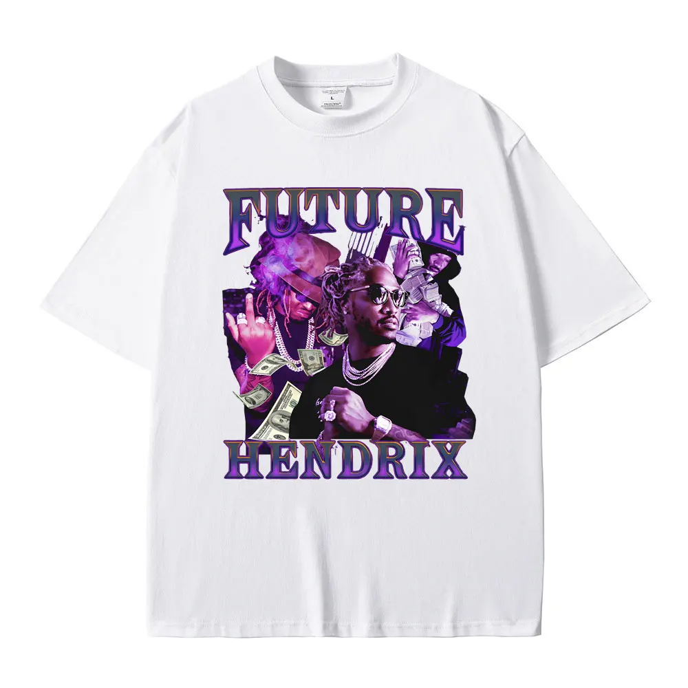 Rapper Future Hendrix Graphic Print T-shirts Men Women Hip Hop 90s Vintage Tees Short Sleeve Men\'s Streetwear Oversized Tshirt