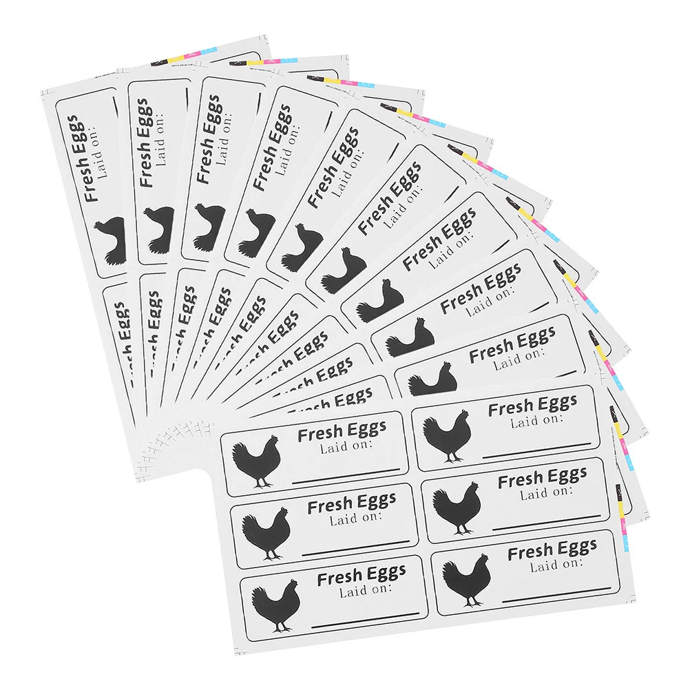 

20 Sheets Pool Skimmer Net Egg Carton Date Label Stickers Food Labels for Containers Eggshell Gel Polish