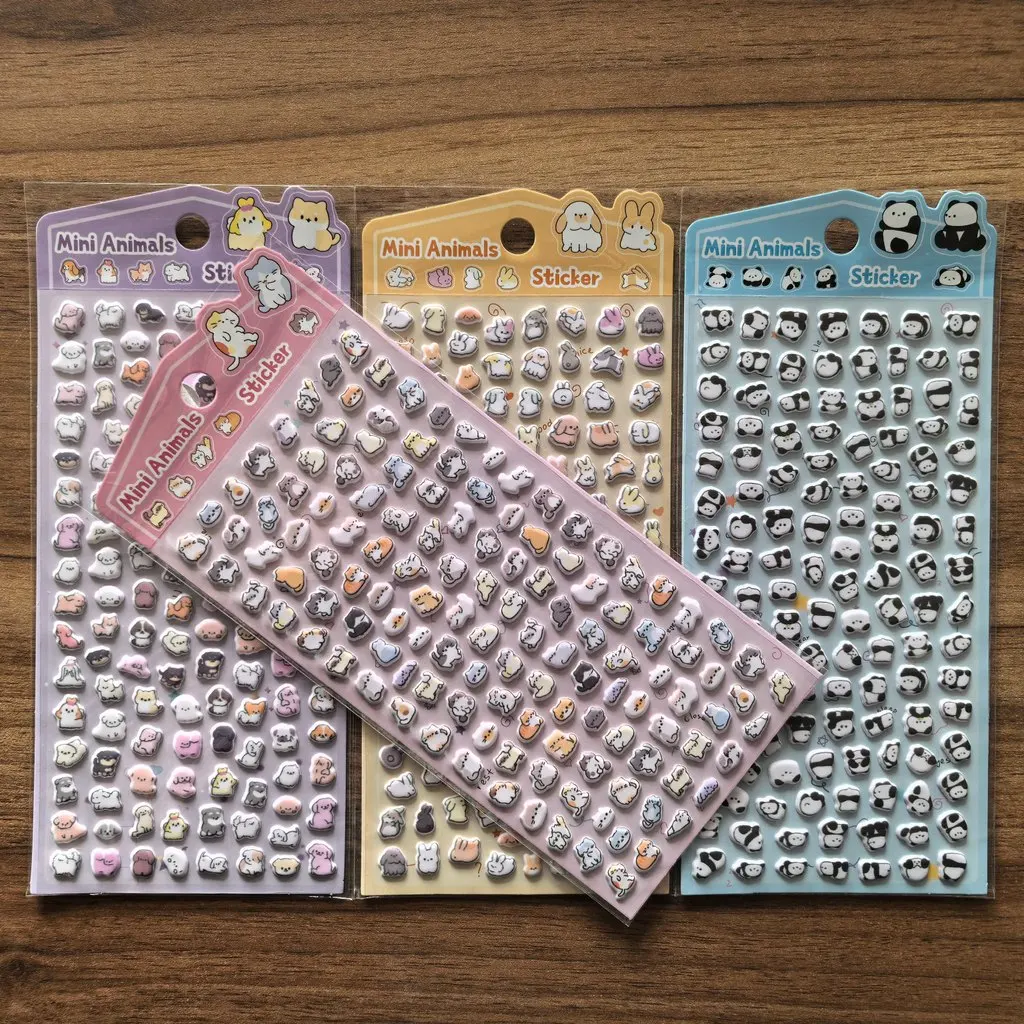 4-Pack Cute Mini Animal Pattern Stickers - Vibrant Small Animal Embellishments for Stationery Decor RecordingYourLife Store