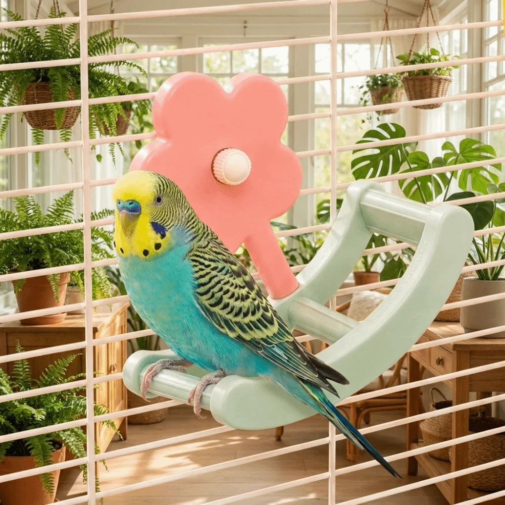 Creative Bite Resistant Bird Swing Hanging Plastic Parrot Pirate Ship Anti Slip Bird Rocking Perch Stand Indoor Active Play