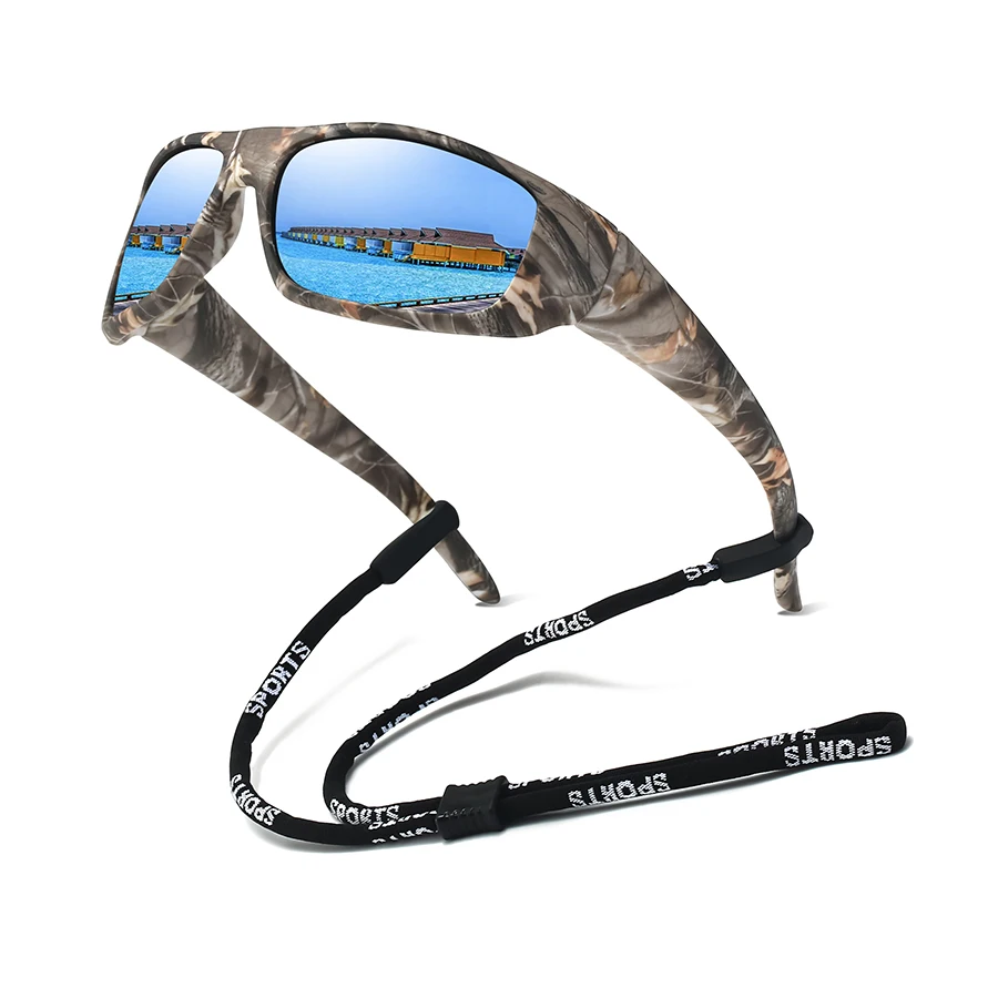 3PCS with Chain Fashion Classic Unisex Pattern Frame UV400 Sports Protective Eyewear  for Running Mountaineering Driving Fishing