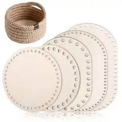 5 PCS Wooden Crochet Basket Bases โ DIY Weaving Kit for Home Decor & Craft Projects