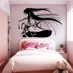 Samurai Geisha Japanese Katana Swords Anime Decorative Wall Sticker Vinyl Interior Home Decor Room Decals Removable Mural 4044