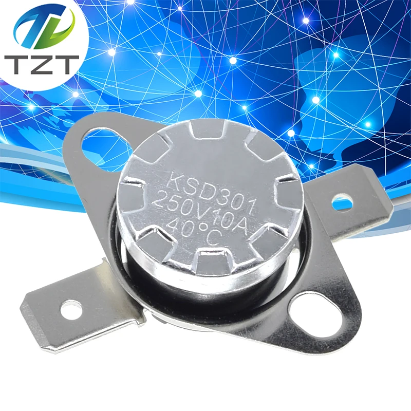 TZT KSD301 250V 10A Normally Closed NC Thermostat Temperature Thermal Control Switch DegC 40C-135C For Arduino