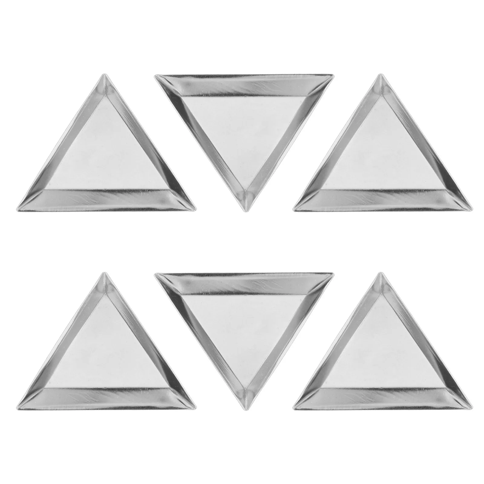 

6Pcs Triangle Aluminum Bead Tray Jewelry Organizers Rhinestones Nail Art Storage Plates for DIY Craft Supplies