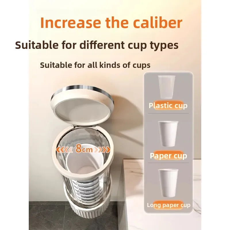 Disposable cup picker, premium paper cup holder next to wall-mounted water dispenser