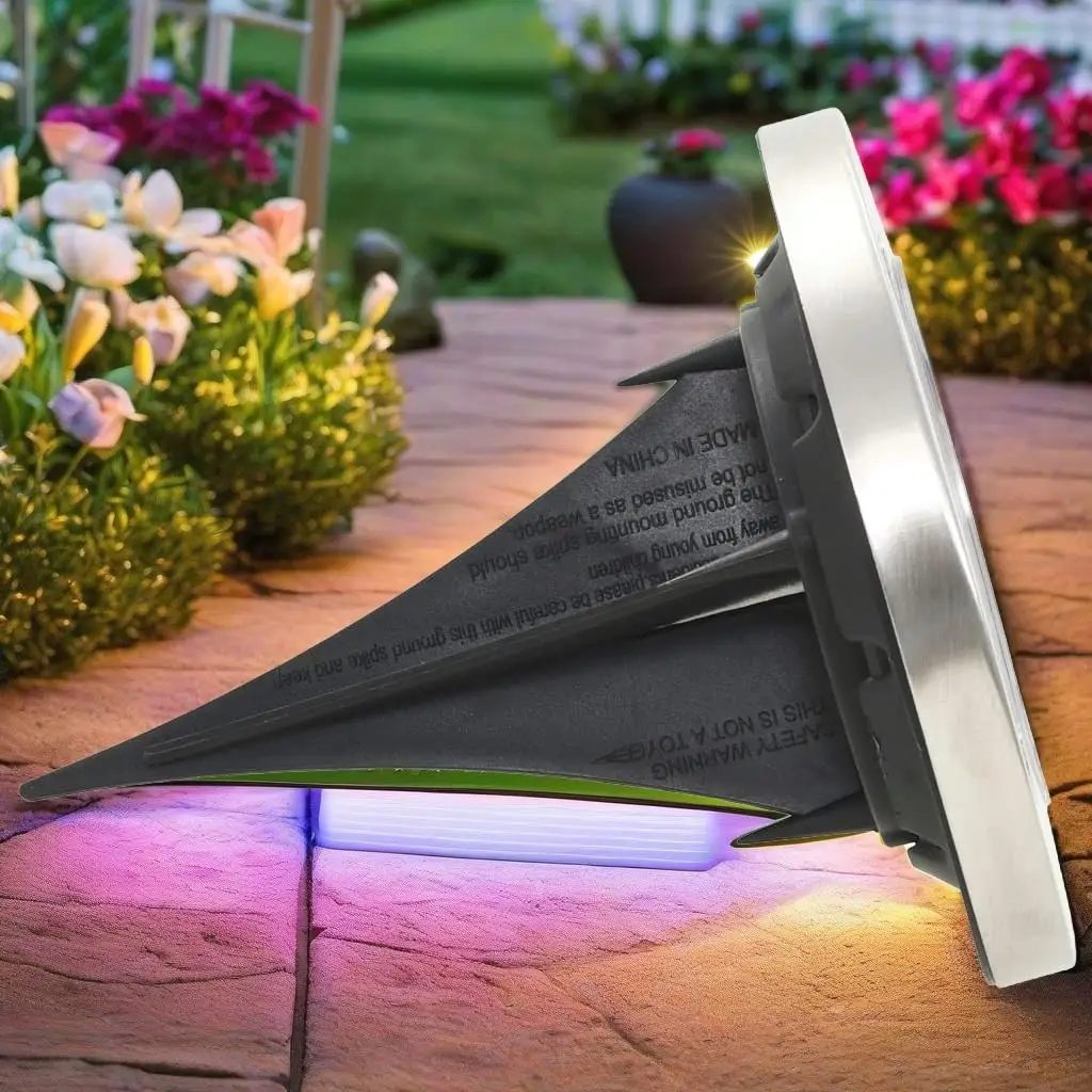 8 Pcs Solar RGB Ground Lights - Color-Changing Outdoor Garden Lighting