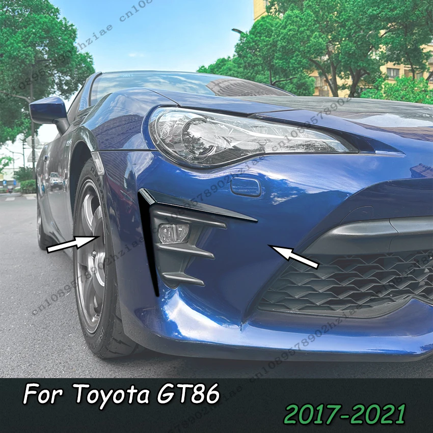 

Car Front Bumper Fog Lamp Spoiler Sticker For Toyota GT86 Facelift 2017-2020 Gloss Black ABS Diffuser Splitter Tuining Body Kits