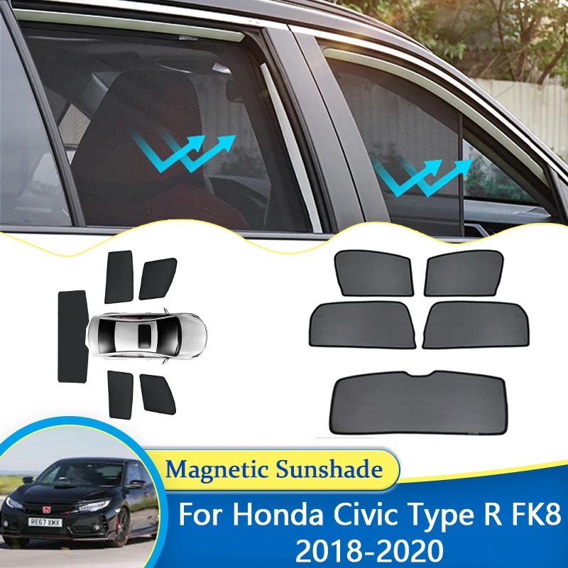 

Для Honda Civic Type R FK8 2018 2019 2020 Магнитный солнцезащитный козырек, блокирующий занавеску, солнцезащитный козырек, автозапчасти для автомобиля