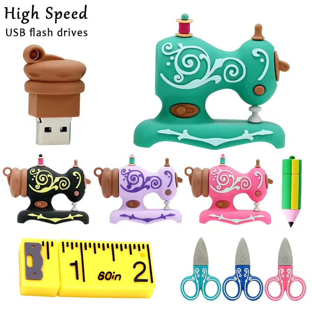 

Tailor Tools Sewing Machine Scissor Ruler Pendrive 256G Usb Stick 8GB 16GB 32GB 256GB 64GB 128GB USB 2.0 Memoria USB Flash Drive