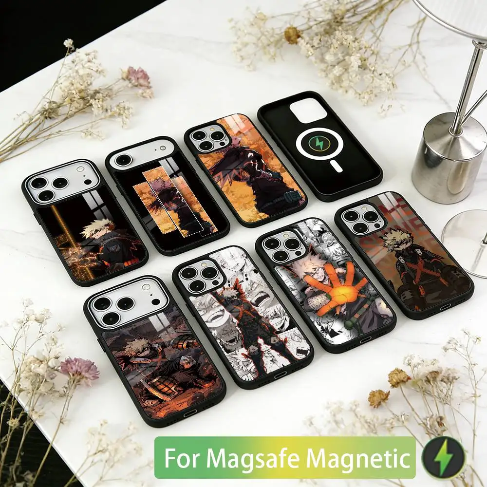

My Hero Academia Katsuki Bakugo Phone Case For iPhone17,16,15,14,13,12,11 Plus,Pro Magnetic For Magsafe Wireless Charging