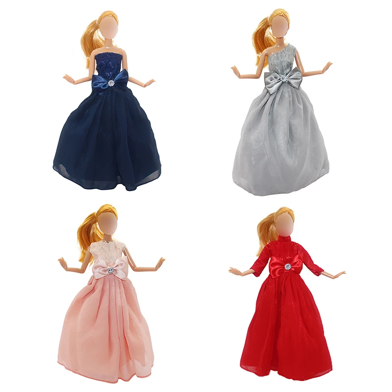 Colorful Elegant Handmade Summer Bridal Gown Princess Dress Clothes Wedding Party Dress For Girl Doll Acessories