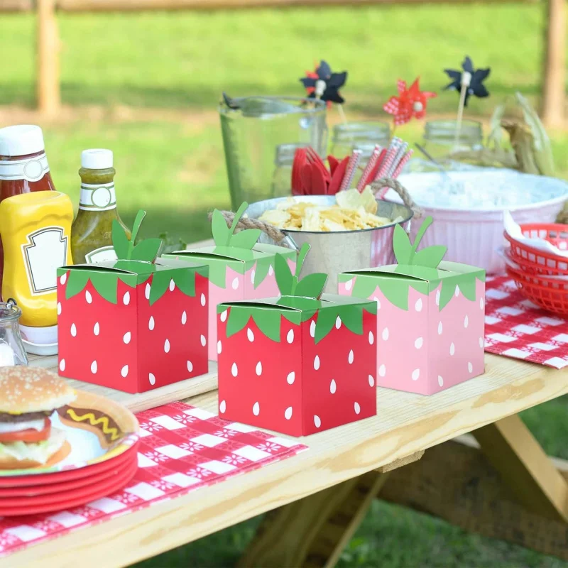 10 Pcs Cute Strawberry Gift Candy Boxes for Parties
