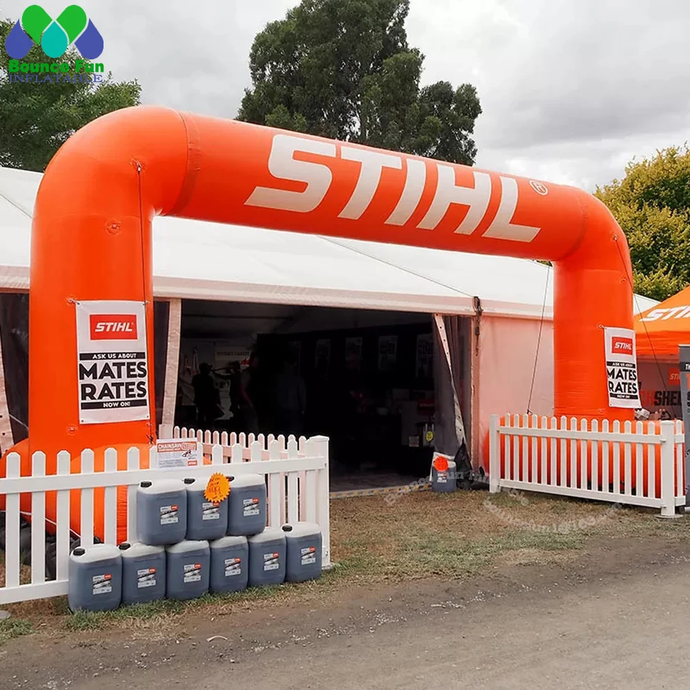 Arco de entrada inflable de arcoíris, tela Oxford con estampado al aire libre, con logotipo de marca para promoción publicitaria