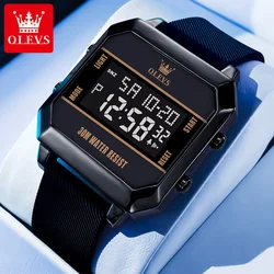 OLEVS 1103 Square Men's Watches Outdoor Sports Man Watch Alarm Clock Chrono Waterproof Digital Quartz Watch for Men reloj hombre