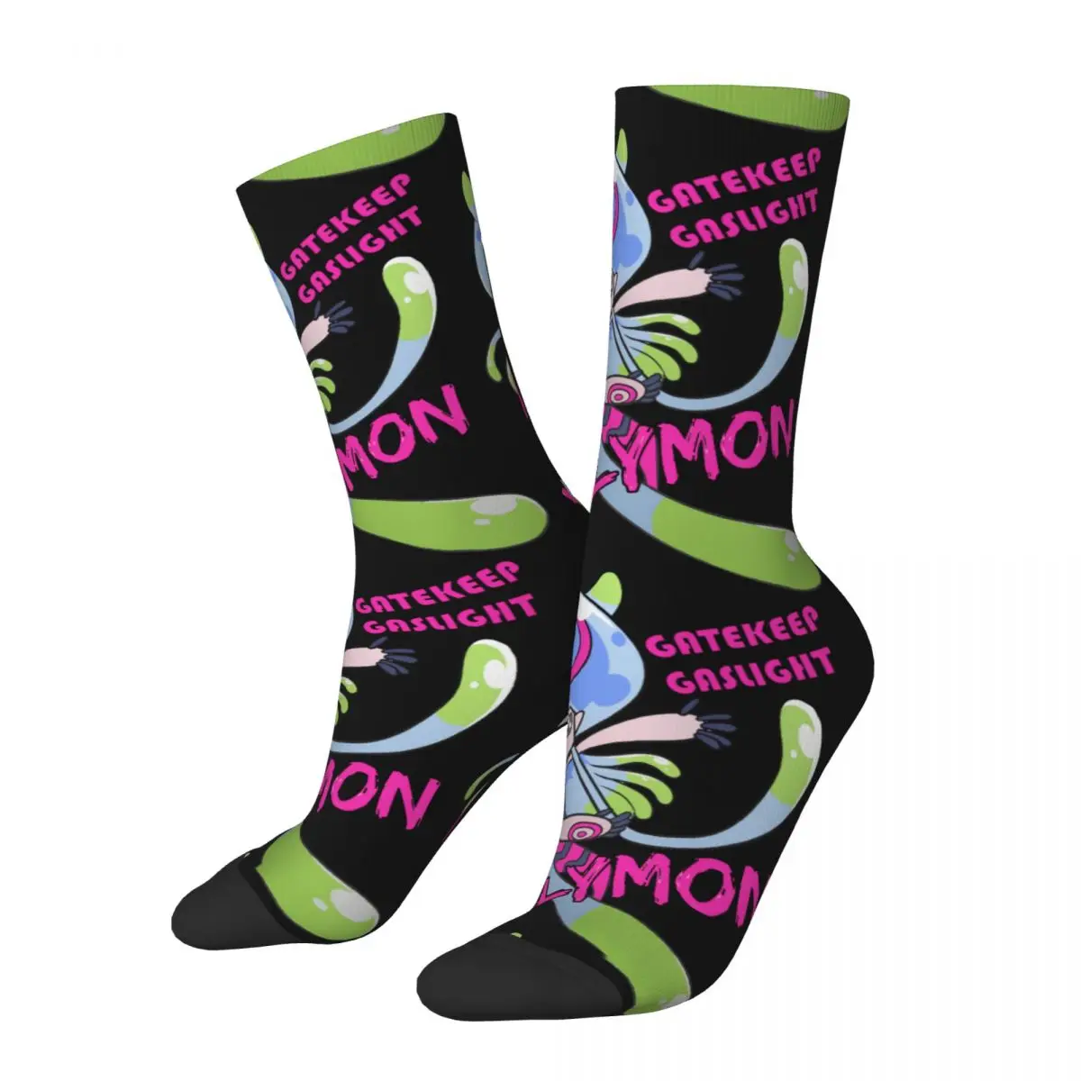 Funny Crazy Compression Sock for Men Girlboss Jellymon Hip Hop Vintage Digital Monster Manga Seamless Printed Boys Crew Sock