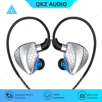 QKZ Hi6T HiFi Wired Earphones Ear Hanging Earphones In-Ear Earbuds Wire Controlled Subwoofer Headphones 3.5mm Bend Plug Mic