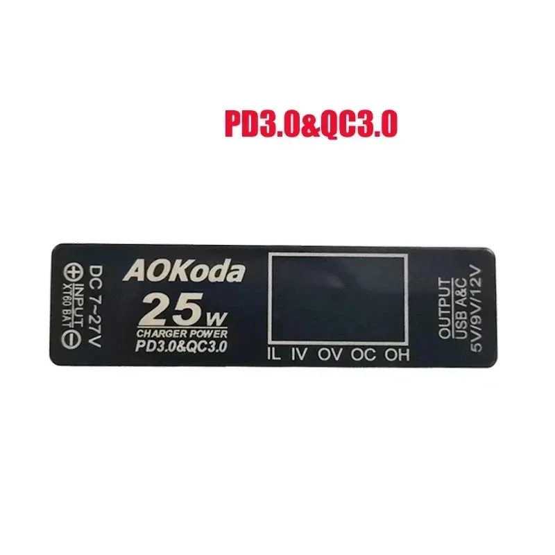 1pcs new AOKoda XT60 to PD3.0 Lipo Battery Quick Charger Overload protection short circuit protection For Smartphone Tablet Part