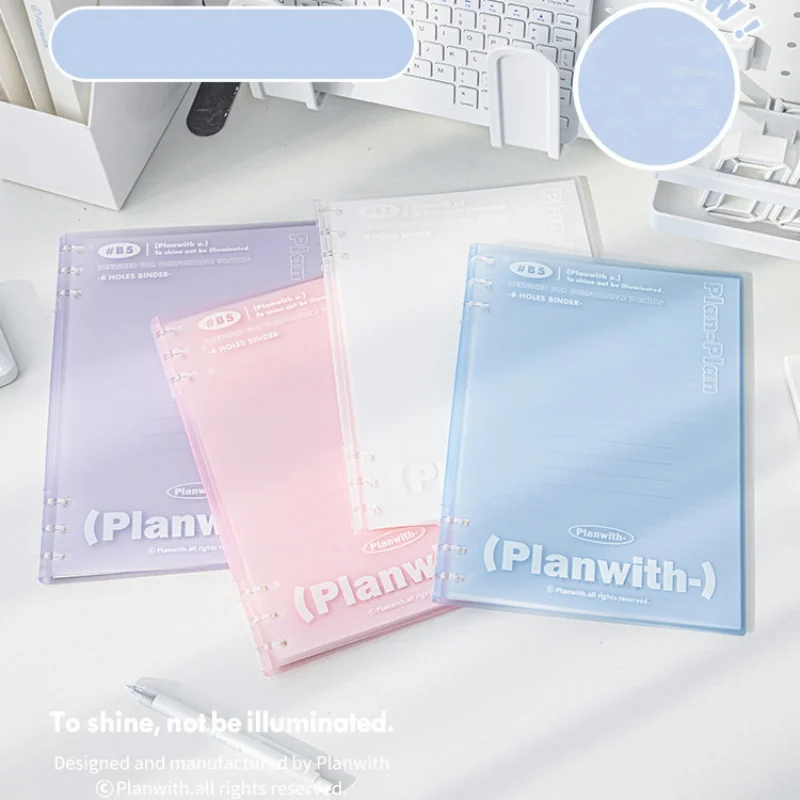 1 Piece Student B5 Size Notepad for Girl Simplicity Solid Color Series Scrapbook Jounral 6 Ring Binder Noteboook School Supplies