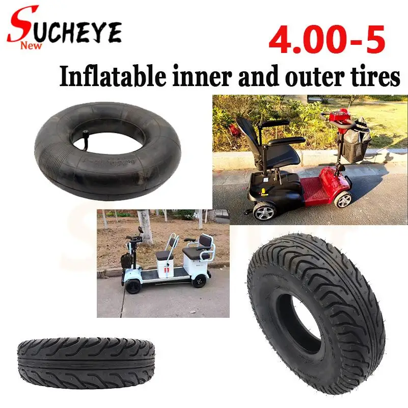 

Покрышка для скутера для пожилых людей 4.10/3.50-5 с толстой внутренней камерой, шина для подметально-уборочного скутера 4.00-5, аксессуары для скутеров для пожилых людей