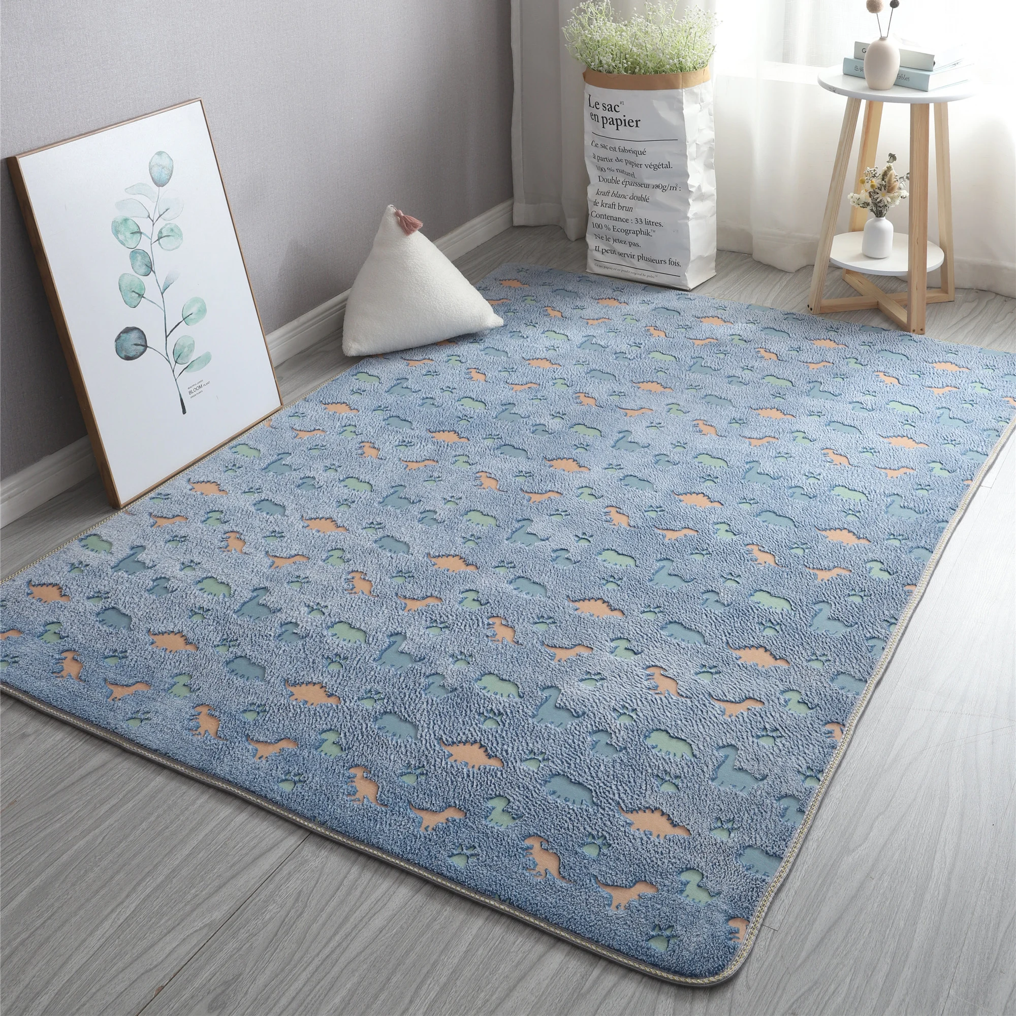 Large Area Rug Carpet Glowing in The Dark Stars for Children Room Decor Funny for Living Room Rectangular Mat for Kids Bedroom