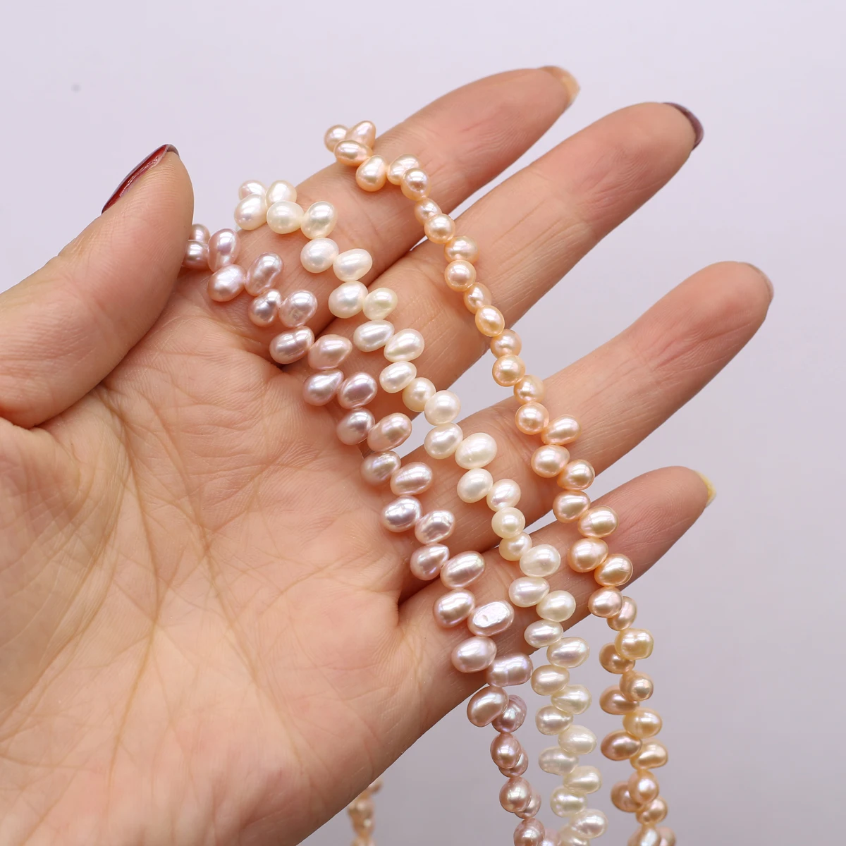 

AAA 4x5mm 37 Holes Rice Shaped Pearl High Quality Natural Freshwater Pearls Beads for Jewelry Making DIY Necklace Accessories