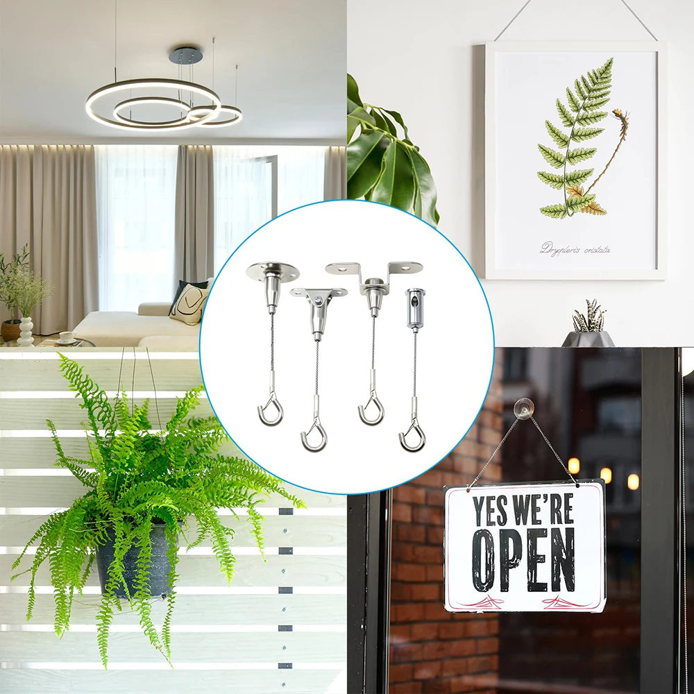 Picture 7: Stainless Steel Cable Sling, Adjustable Steel Wire Rope, 180 Degree Adjustable Suspension for Hanging Various Items