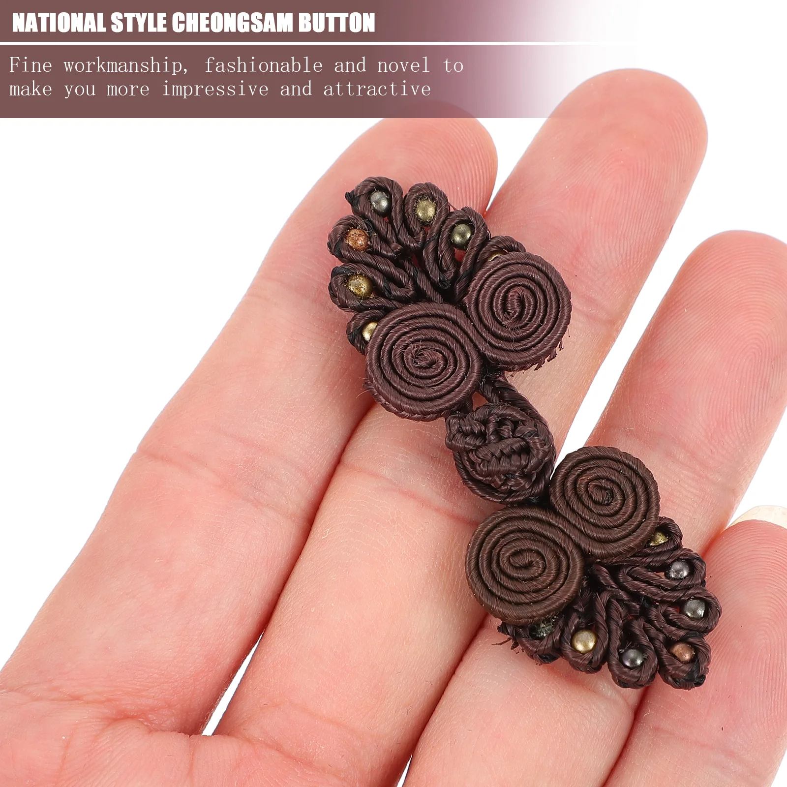 

10Pcs Decorative Cheongsam Buttons Chinese Knot Closure Sewing Clothes Fasteners Traditional Handmade Cheongsam Buttons