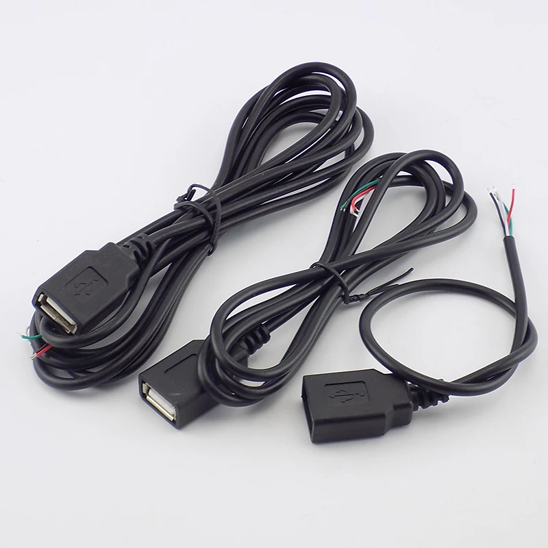 5pcs/Lot Micro USB 2.0 A Female Male Jack Power Supply Extension Cable 4 Pin 2 Pin 4 Wires DIY Data Line Charging Cord S24