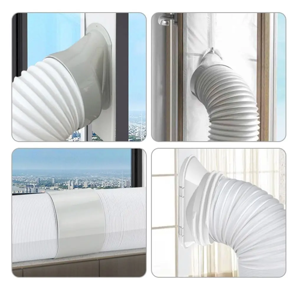 ABS Air Conditioner Exhaust Hose Connector Replacement Round/Square Shaped Exhaust Duct Hose Adapter Exhaust Pipe Interface