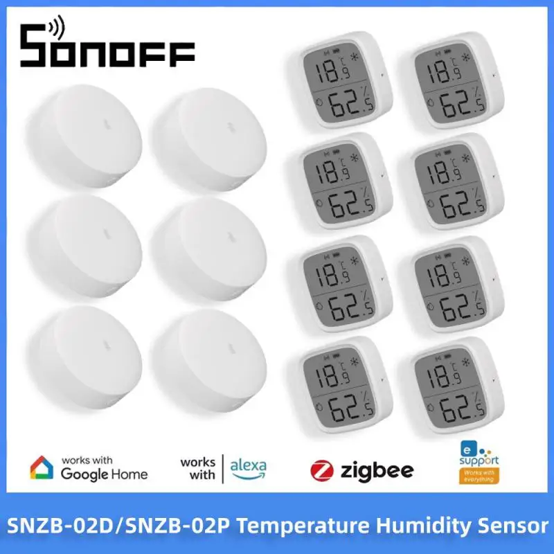 Sonoff SNZB-02D/02P Sensor kelembaban suhu Zigbee mendukung Hub Smartthings asisten rumah Google Home Gateway Alexa 3.0 Zigbee