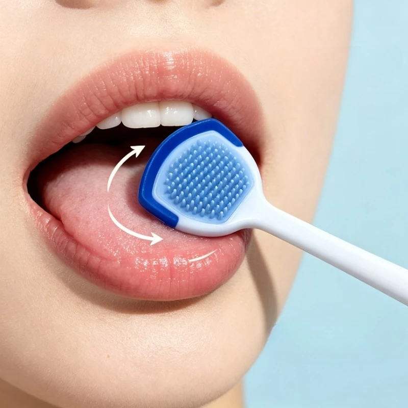 1Pc Tongue Scraper, Reduce Bad Breath for Oral Care, Tongue Cleaners,Tongue Cleaning Tools for Adults Oral Hygiene 4 Colors Blue