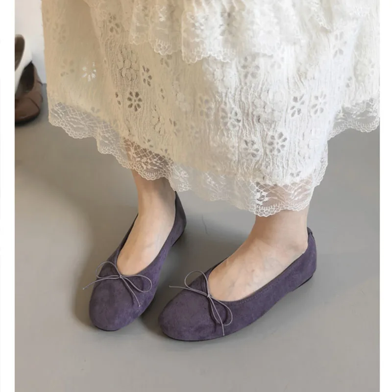 Weiche Ballerinas mit Schmetterlingsknoten, runde Zehenpartie, Damenschuhe, Slip-On-Schuhe, flache Schuhe für Damen, neu im Jahr 2026. – Detail 12