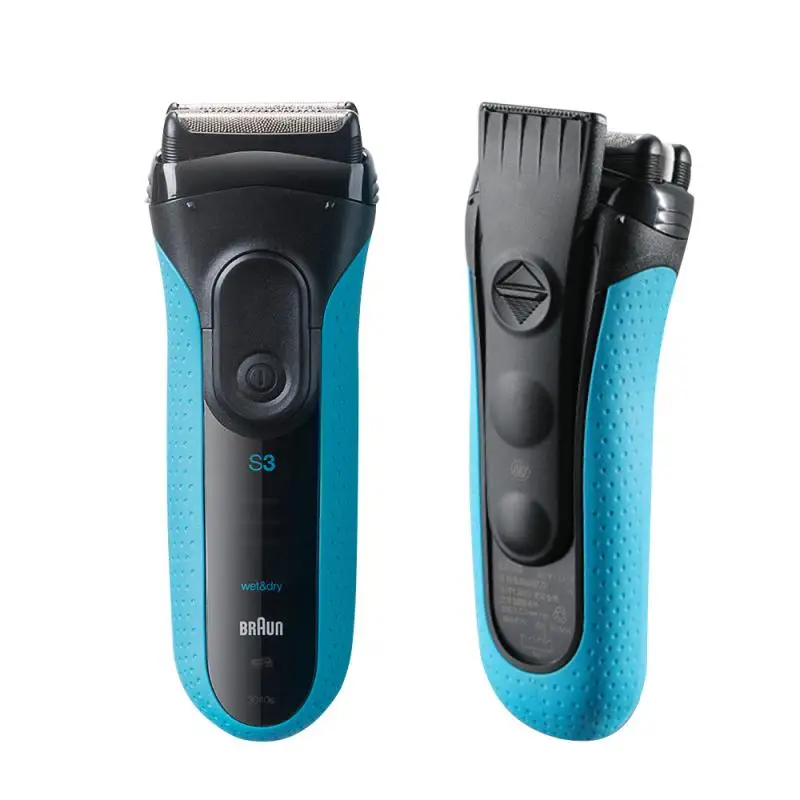 Barbeador Elétrico Braun S3 3040S para Homens, Lâmina Recíproca com 3 Cabeças Flutuantes, Carregamento Rápido, Uso a Seco e Molhado
