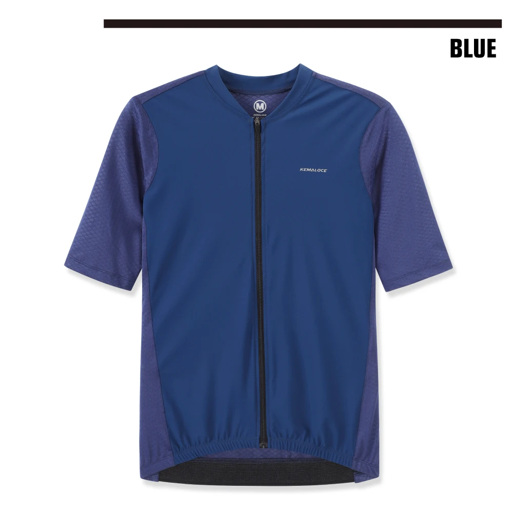 KEMALOCE Fahrradtrikot Herren Kurzarm 2026 Sommer Einfarbig Blau&Schwarz&Weiß&Grau Reflektierend Atmungsaktiv Kühl Fahrradtrikot – Detail 14