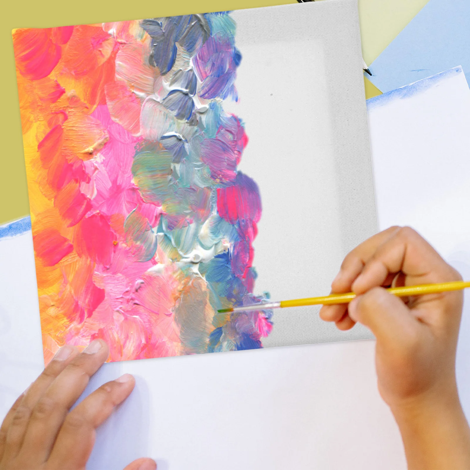 مجموعة لوحات رسم زيتية مكونة من 4 قطع من لوحات قماشية من القطن والكتان وحواف ناعمة آمنة مثالية للمبتدئين والطلاب والفنانين