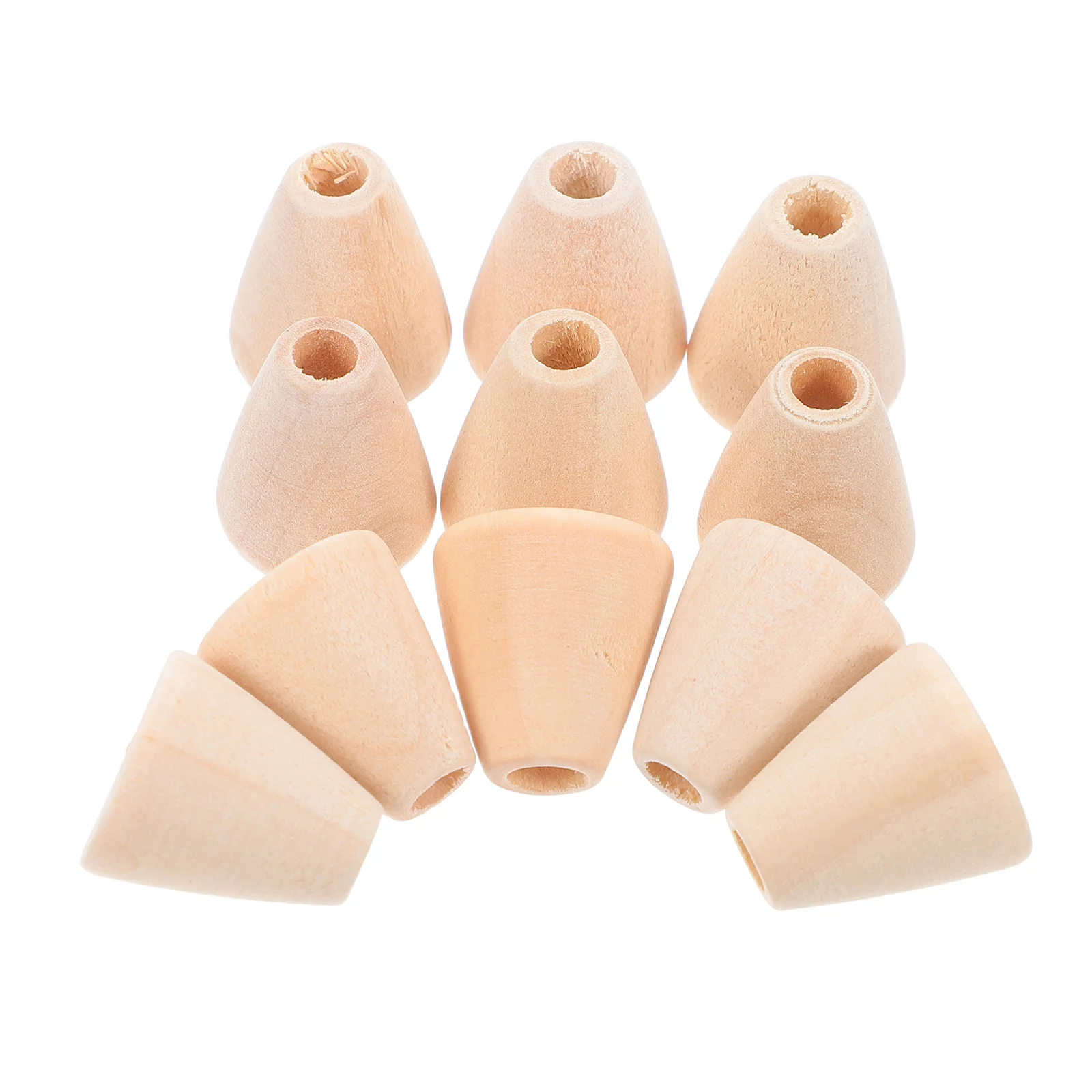 

100Pcs Smooth Wooden Beads Cone Shape for DIY Jewelry Making Craft Kits for Kids Handmade Bracelet Accessories Art Supplies