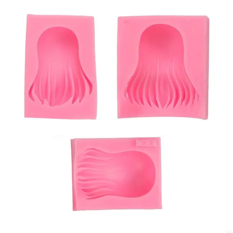 

T21C for Creative for Doll Hair Fondant Cake Silicone Mold Pastry Chocolate