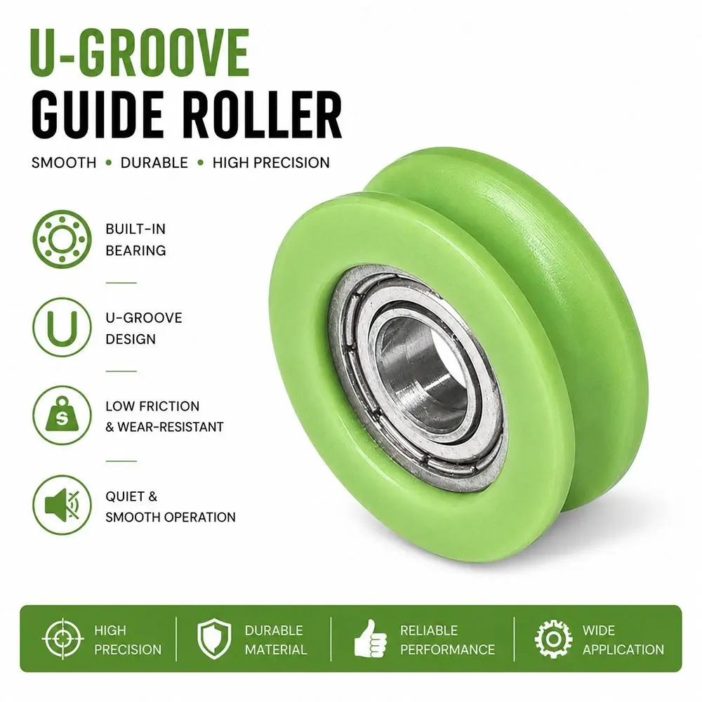 10Pcs 5mm U-Groove Guide Pulley Stainless Steel Nylon POM Guide Wheel High Temperature Resistant Compact Size
