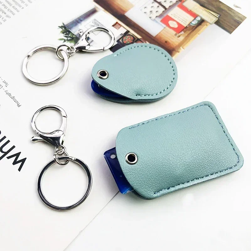 Leather Card Holder Keychain Key Ring Door Lock Access Tags ID Card Case Keychain Access Card Bag Key Tag Ring image 5
