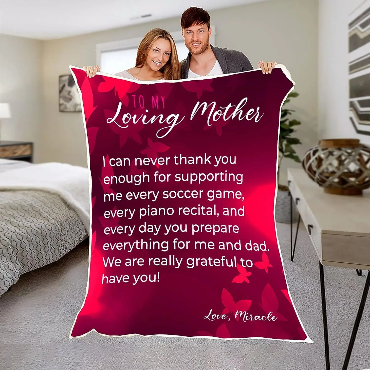 بطانية حروف شخصية رمي الصوف هدية الحب المخصصة هدية لابنتي من أمي الزوج المخصص #1