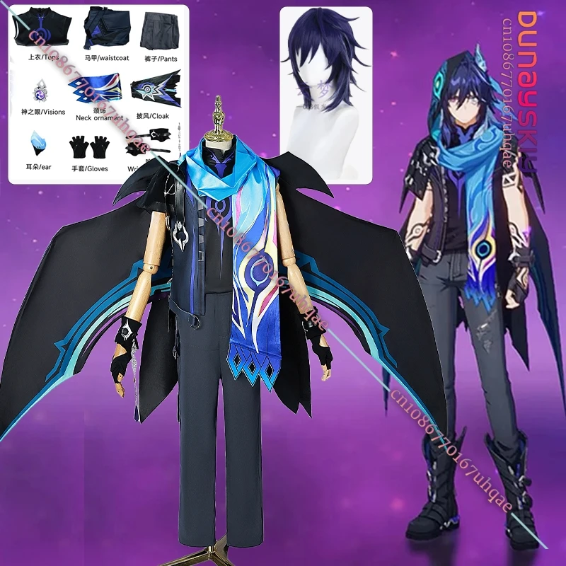 Juego Genshin Impact Ororon disfraz de Cosplay capa de murciélago guante peluca accesorio 2025 Anime juego de rol uniformes de rendimiento
