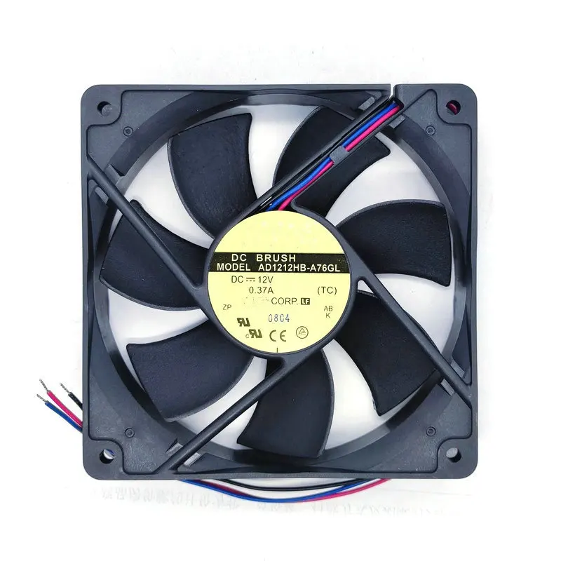 

New AD1212HB-A76GL DC12V 0.37A 120*120*25MM 12CM 3Lines Computer Cooling Fan