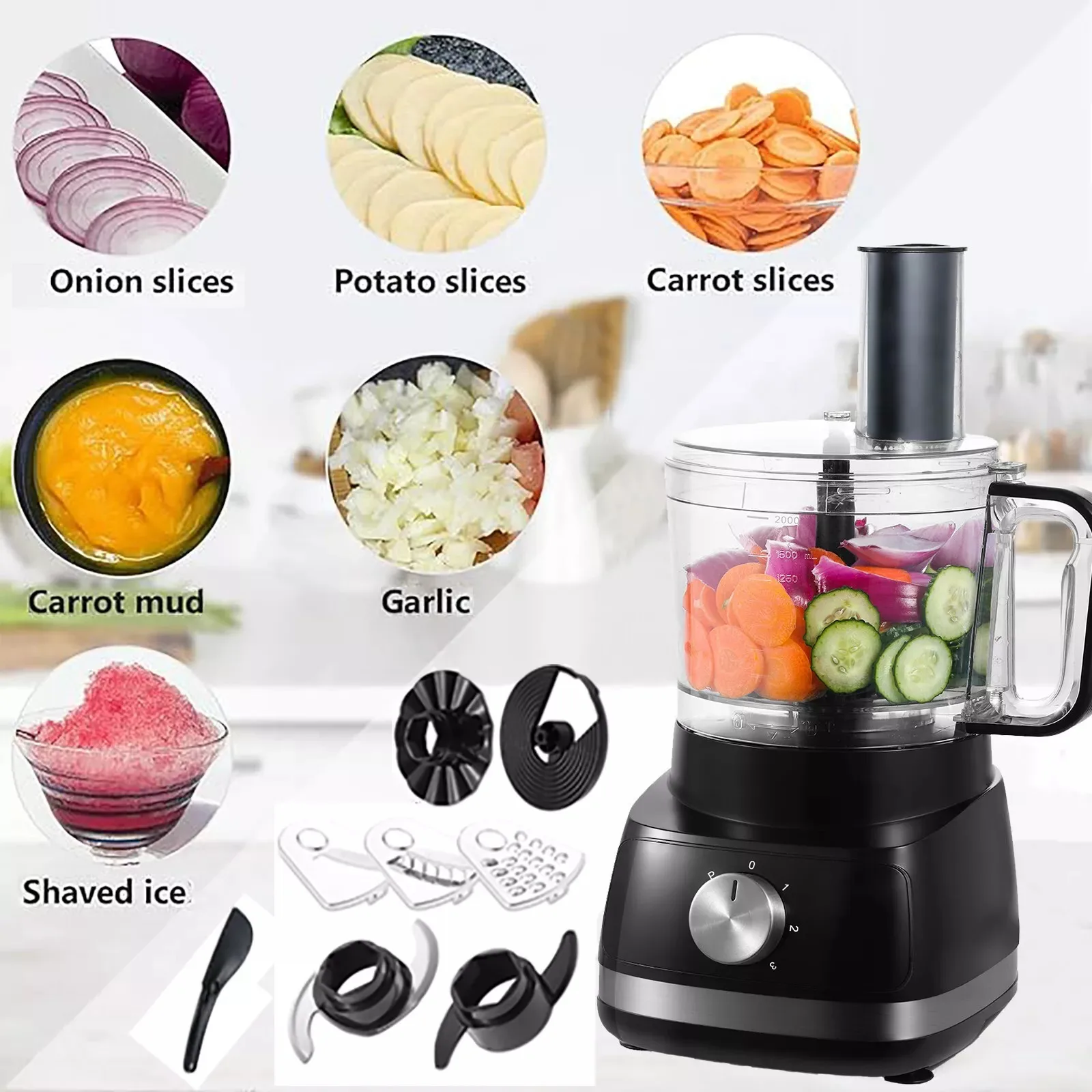 Topstrong 800W 8-in-1 Meat Grinder 3 Speeds Kitchen Food Processor EUFP421