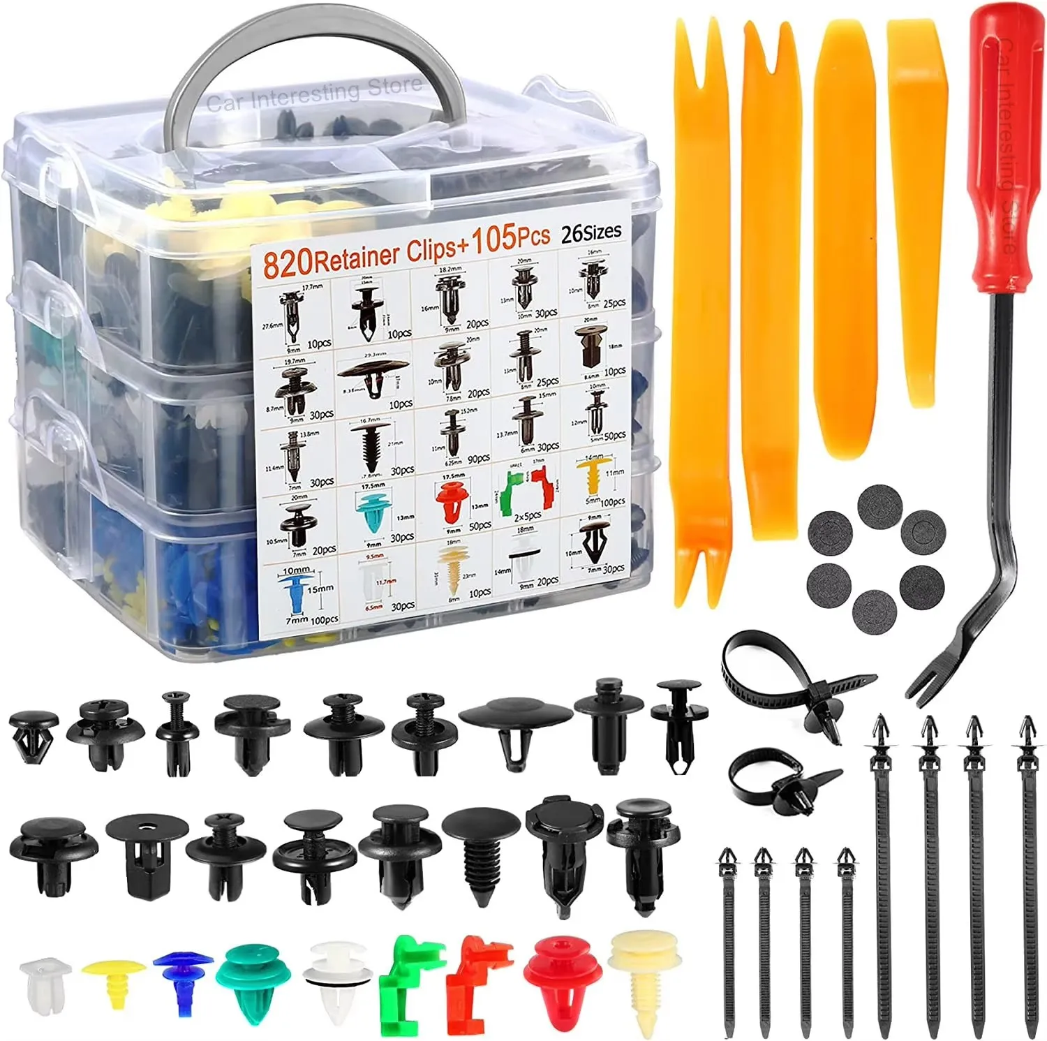 800 stks-100 stks Auto Fastener Clip Kit Spatbord Klinknagel Plastic Clips Auto Body Push Retainer Pin Klinknagel Bumper Portierbekleding Reparatie